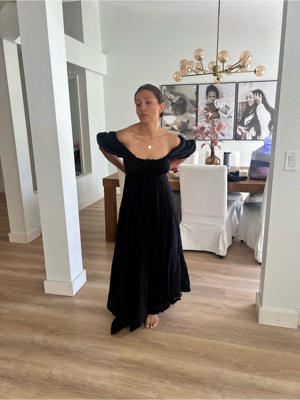 Free People Black Off-Shoulder Maxi Dress